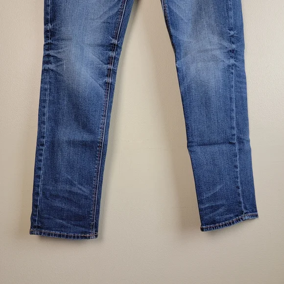 American Eagle Tomgirl Medium Wash Mid Rise Button Fly Distressed AE 2 Jeans - Picture 9 of 16